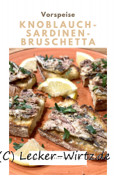 Knoblauch-Sardinen-Bruschetta