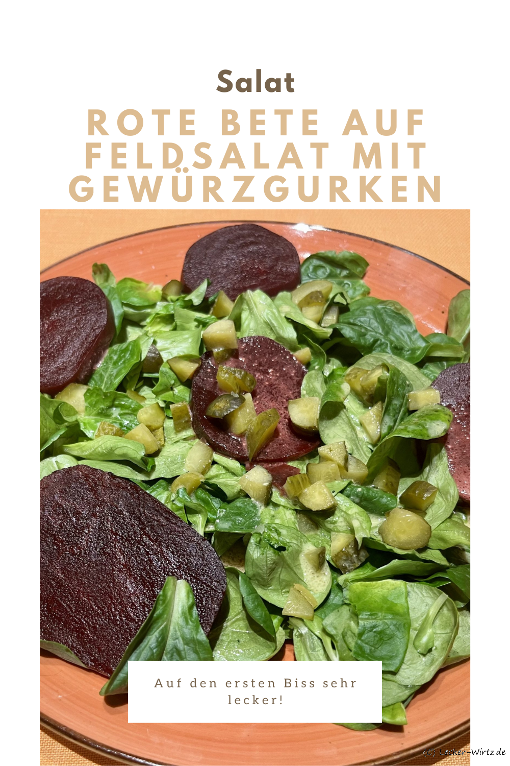 Rote Bete auf Feldsalat mit Gewürzgurken
