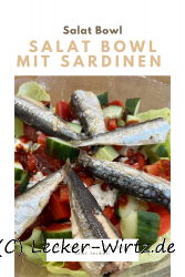 Salat Bowl mit Sardinen und türkischem Dressing