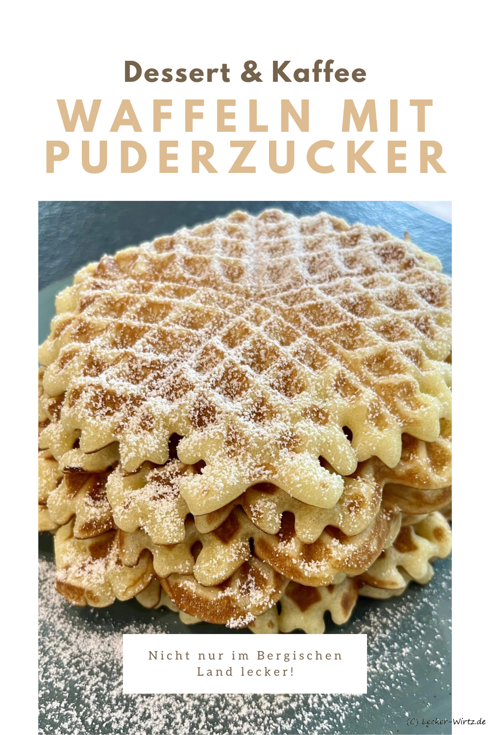 Waffeln mit Puderzucker