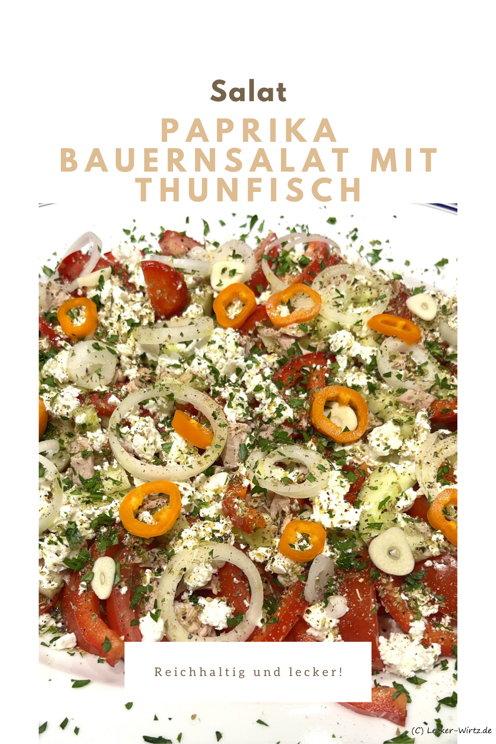 Paprika Bauernsalat mit Thunfisch