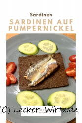 Sardinen auf Pumpernickel