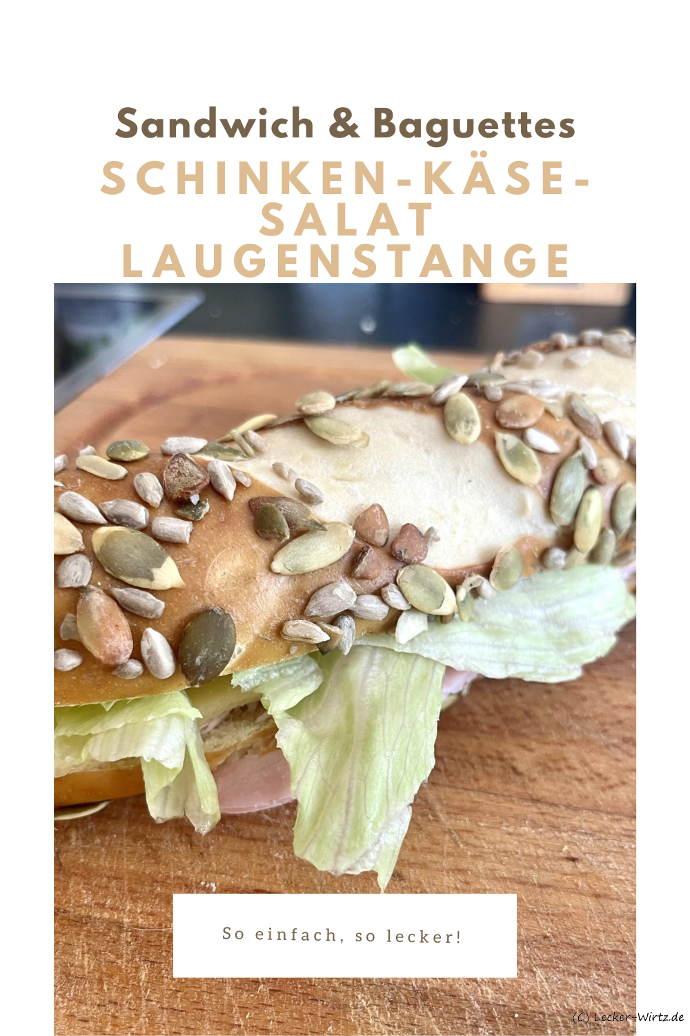 Schinken-Käse-Salat Laugenstange
