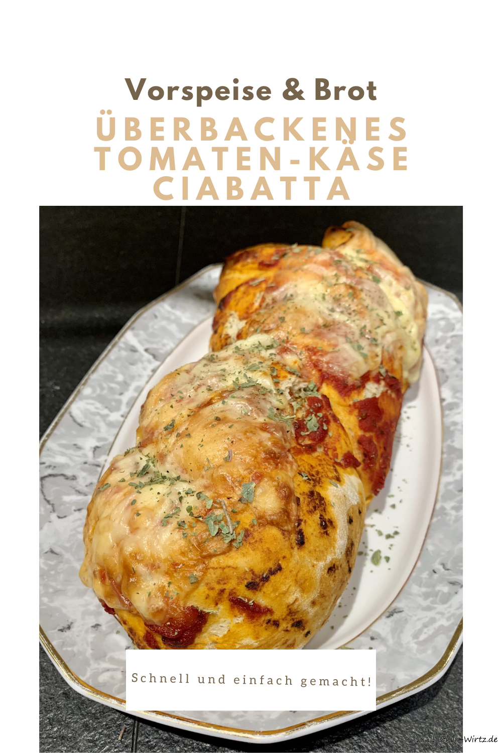 Überbackenes Tomaten-Käse Ciabatta