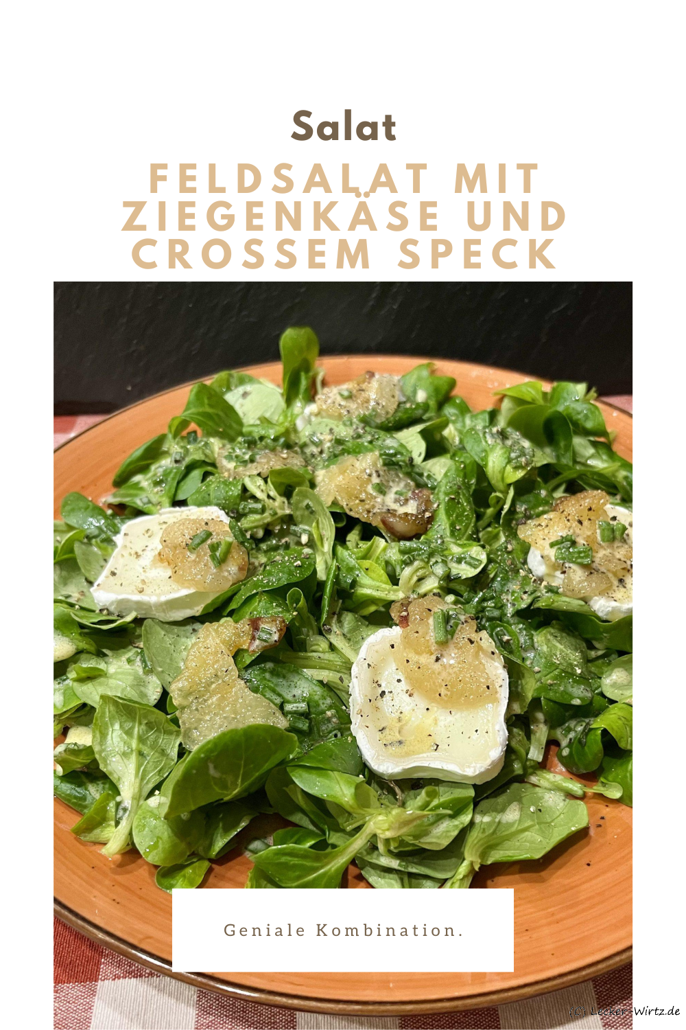 Feldsalat mit Ziegenkäse und crossem Speck