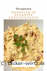 Garnelen in scharfer Cocktailsauce