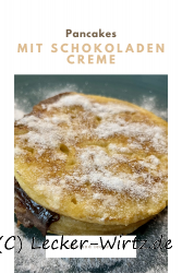 Pancake Turm mit Schokoladencreme