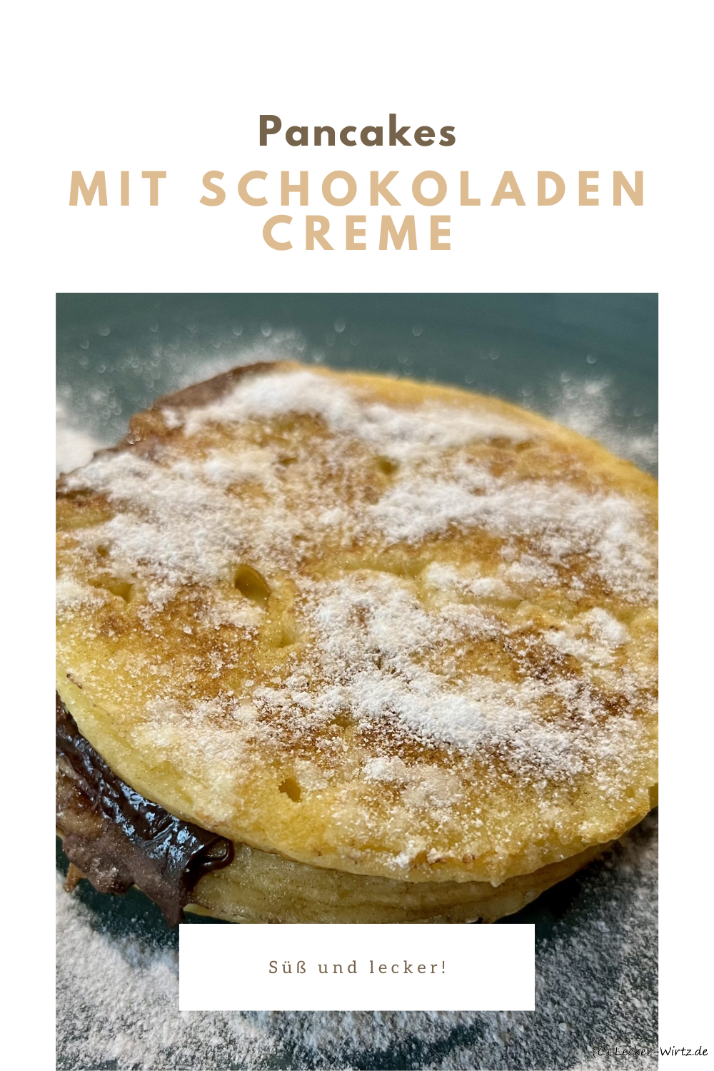 Pancake Turm mit Schokoladencreme