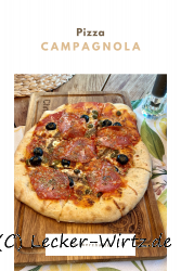Pizza Campagnola – Tomatensauce, Kapern, Salami und Sardellen