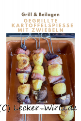 Gegrillte Kartoffelspieße mit Zwiebeln