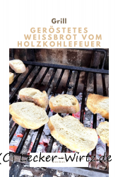 Geröstetes Weißbrot vom Holzkohlefeuer