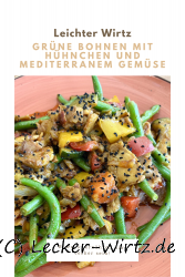 Grüne Bohnen mit Hühnchen und mediterranem Gemüse