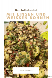 Linsen-Kartoffelsalat mit weißen Bohnen