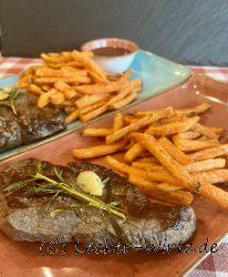 Hüftsteak mit Süßkartoffelpommes und A1 Steak Sauce