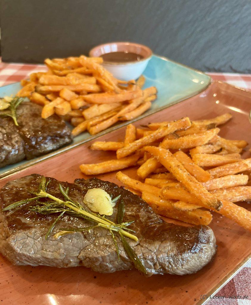 Hüftsteak mit Süßkartoffelpommes und A1 Steak Sauce
