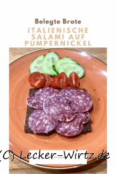 Italienische Salami auf Pumpernickel