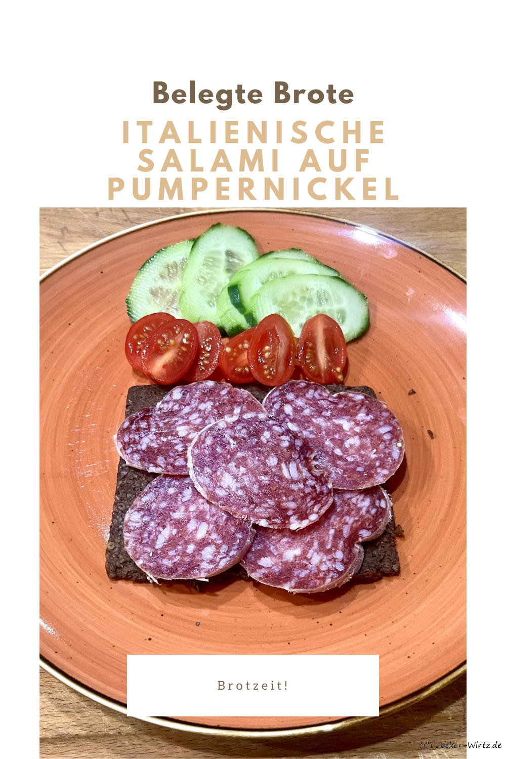 Italienische Salami auf Pumpernickel