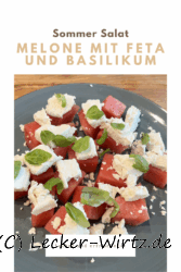 Melone mit Feta und Basilikum