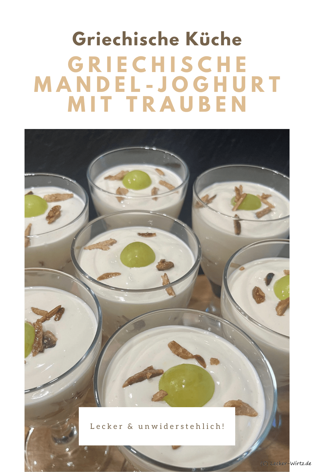 Griechische Mandel-Joghurt mit Trauben