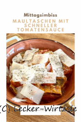 Maultaschen mit schneller Tomatensauce