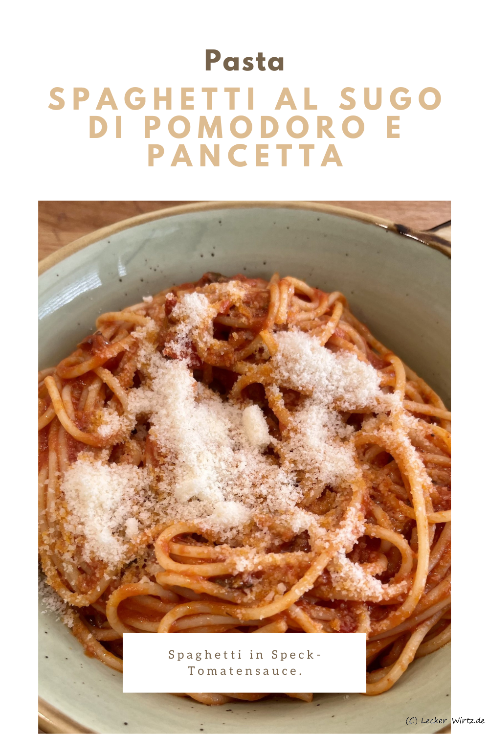 Spaghetti al sugo di pomodoro e pancetta – Spaghetti in Speck-Tomatensauce