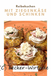 Reibekuchen mit Ziegenkäse und Schinken