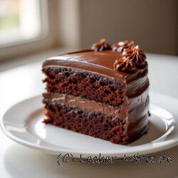 chocolate cake on a white plate