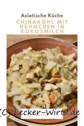 Chinakohl mit Hühnchen in Kokosmilch