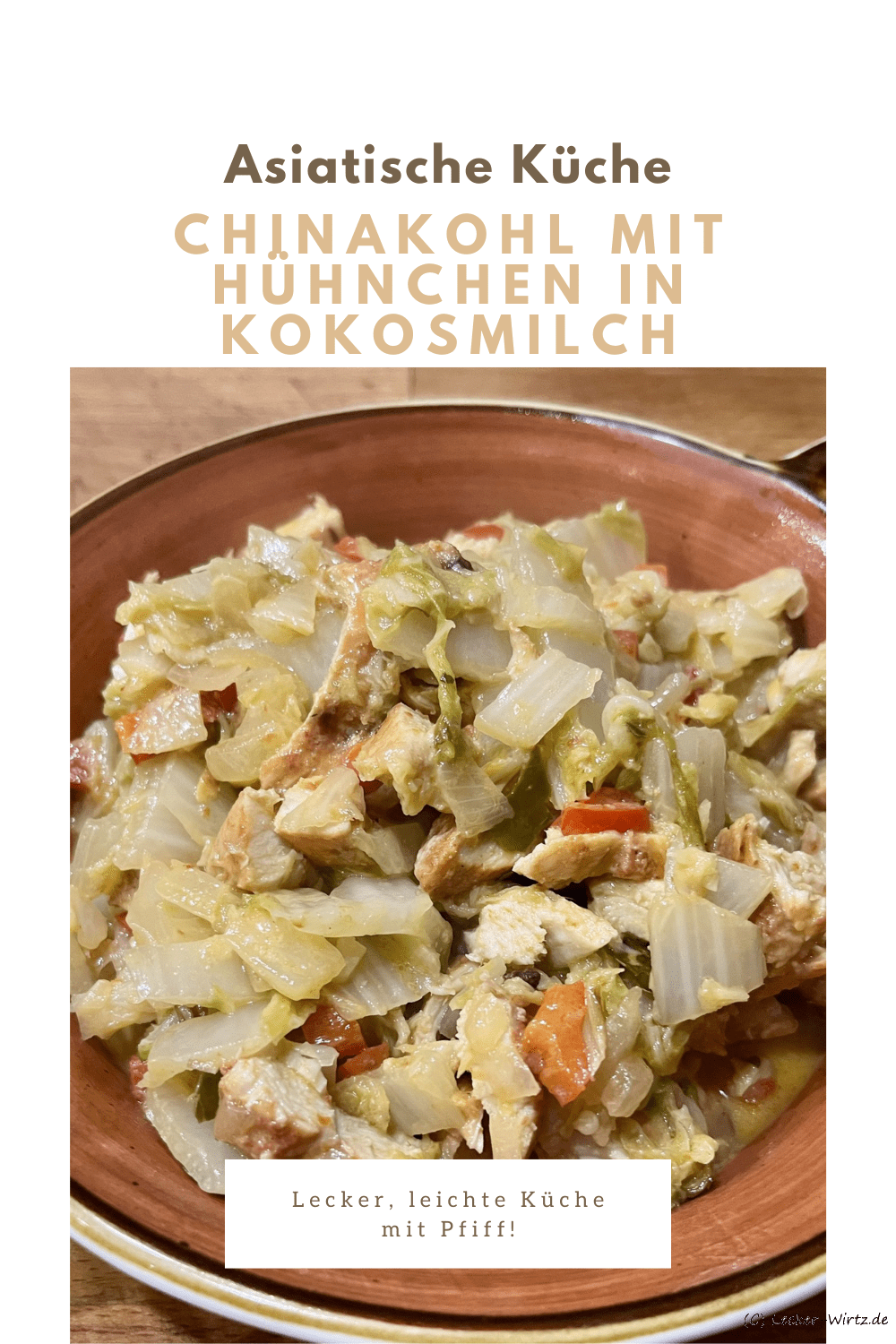 Chinakohl mit Hühnchen in Kokosmilch