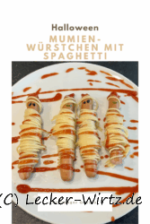 Mumien-Würstchen mit Spaghetti