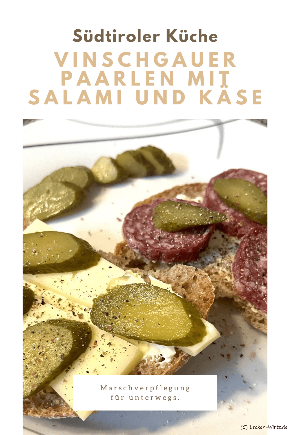 Vinschgauer Paarlen mit Salami und Käse