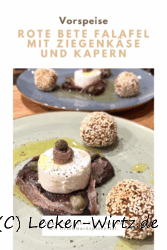 Rote Bete Falafel mit Ziegenkäse und Kapern
