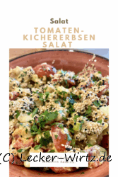Tomaten-Kichererbsen Salat mit geröstetem Sesam
