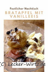 Bratapfel mit Vanilleeis