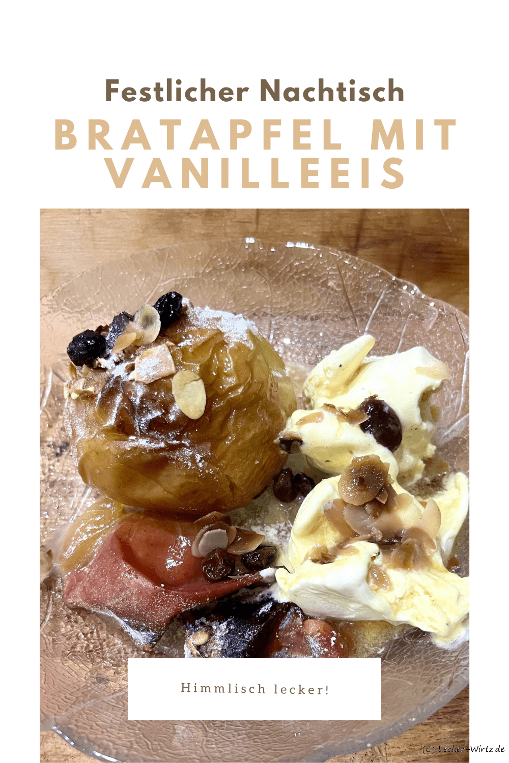 Bratapfel mit Vanilleeis