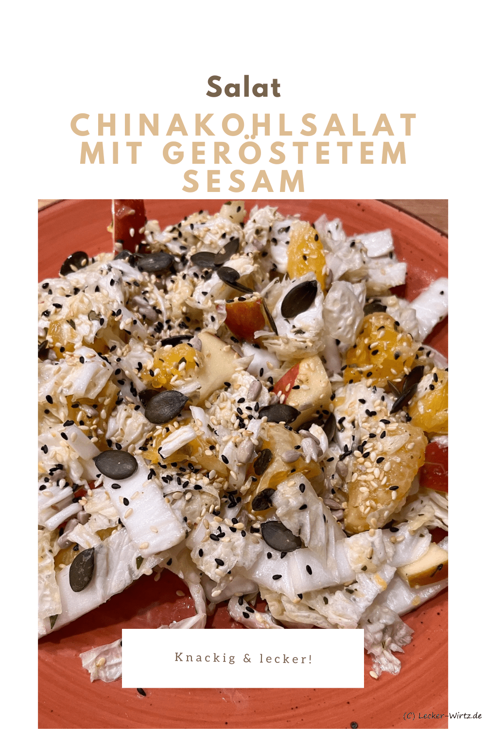 Orientalischer Chinakohlsalat mit geröstetem Sesam