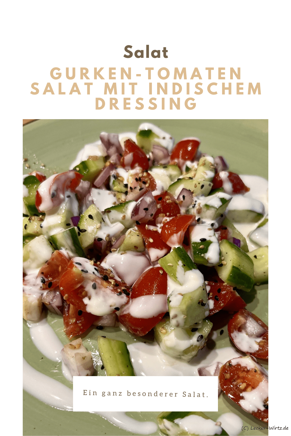 Gurken-Tomaten Salat mit indischem Dressing