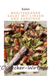 Mediterraner Salat mit Linsen und Sardinen
