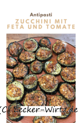 Zucchini mit Feta und Tomate – Antipasti