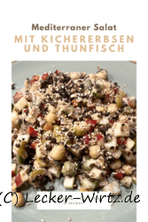Mediterraner Salat mit Kichererbsen und Thunfisch