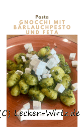 Gnocchi mit Bärlauchpesto und Feta
