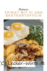 Spinat mit Ei und Bratkartoffeln