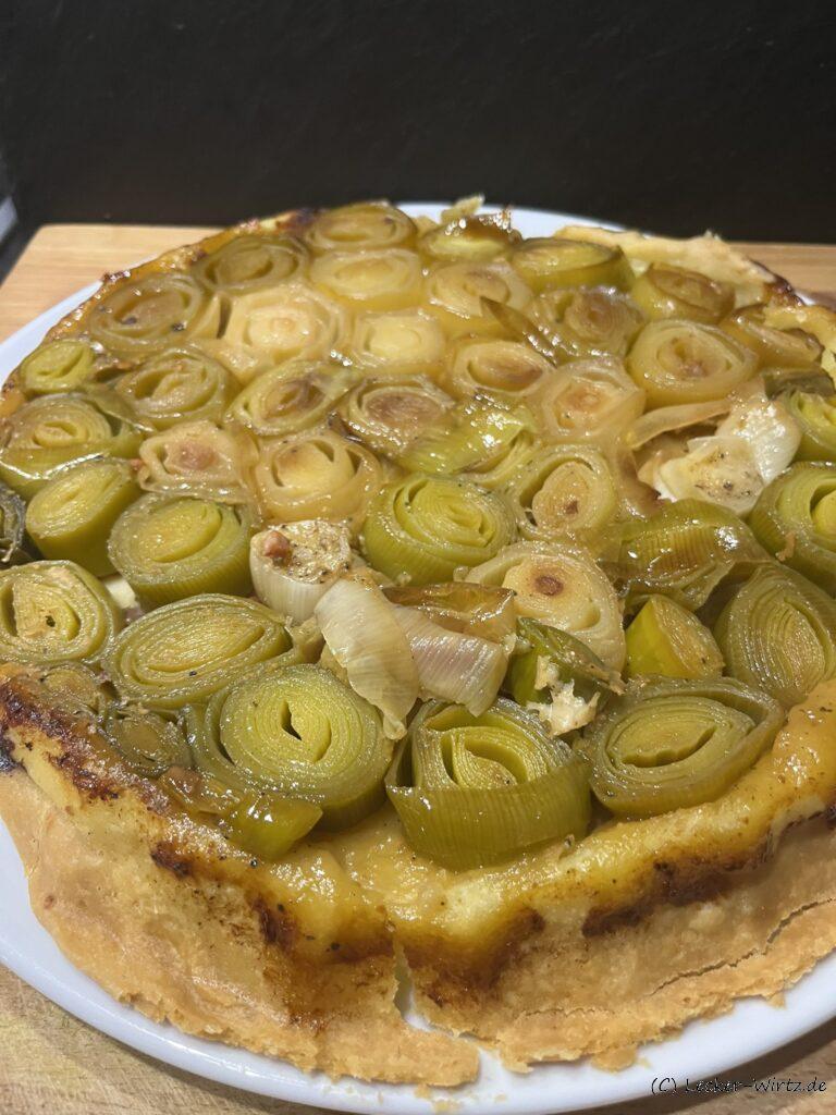 Tarte Tatin mit Porree und Parmesan