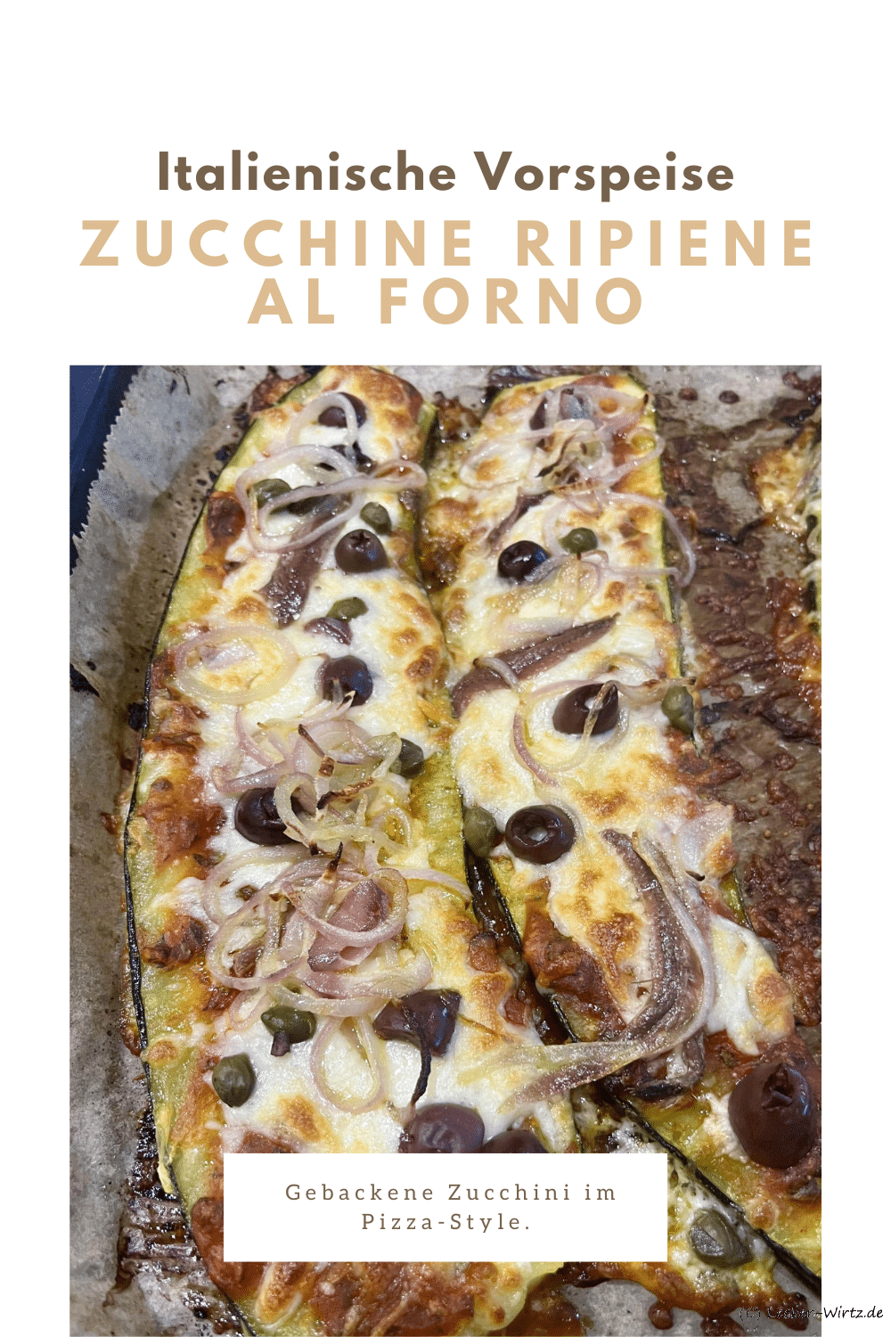 Zucchine ripiene al forno – Gebackene Zucchini im Pizza-Style