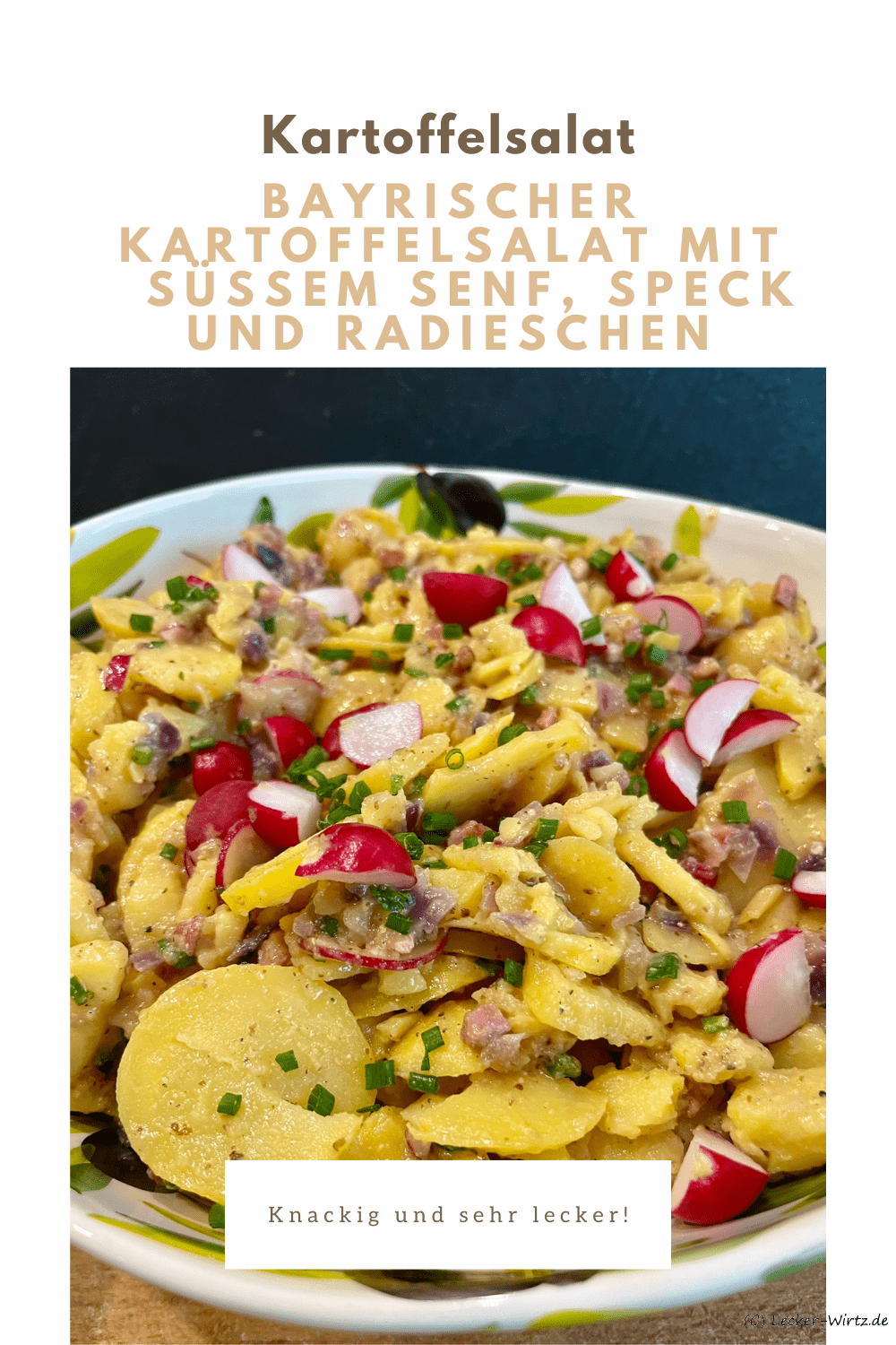 Bayrischer Kartoffelsalat mit süßem Senf, Speck und Radieschen
