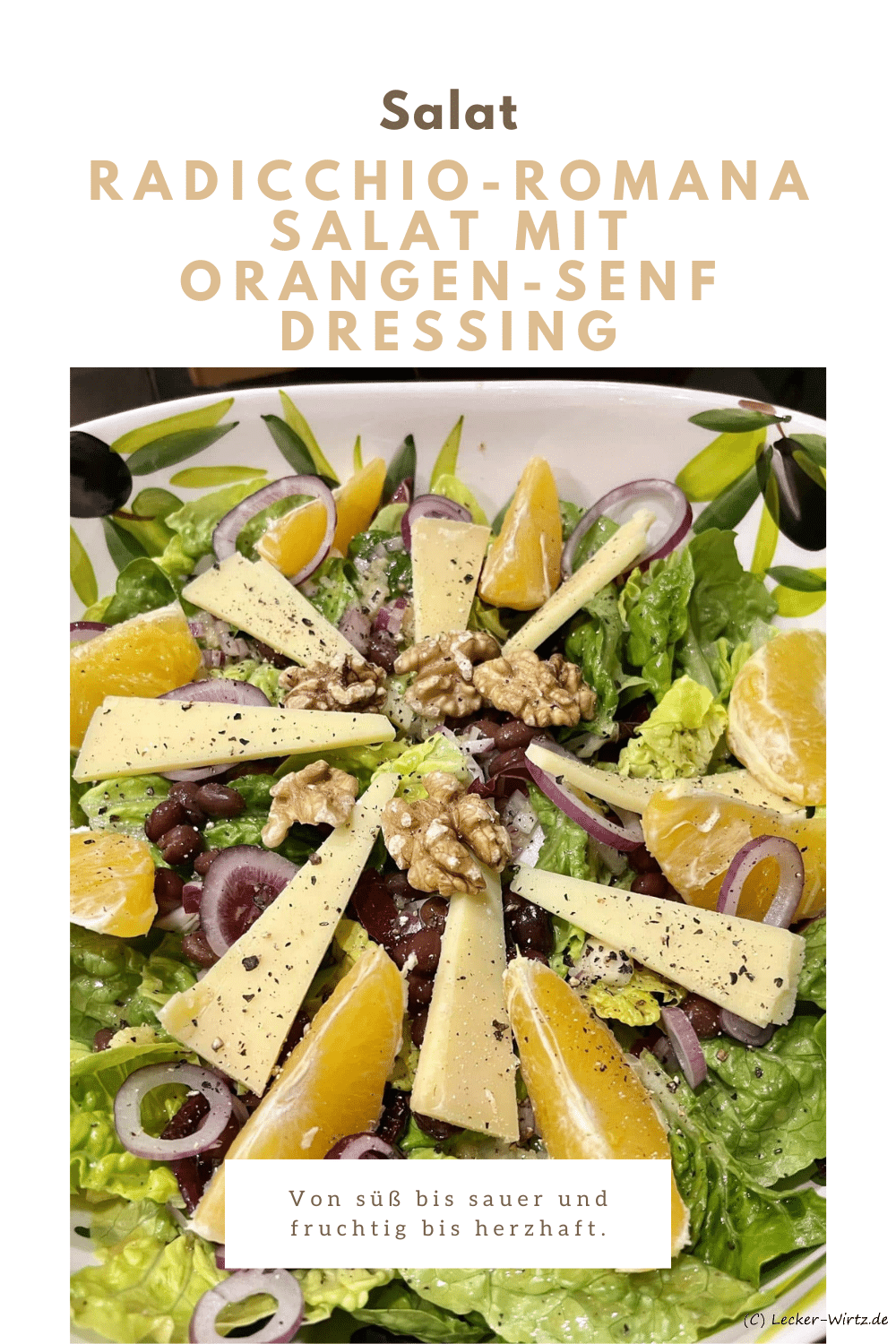 Radicchio-Romana Salat mit Orangen-Senf Dressing