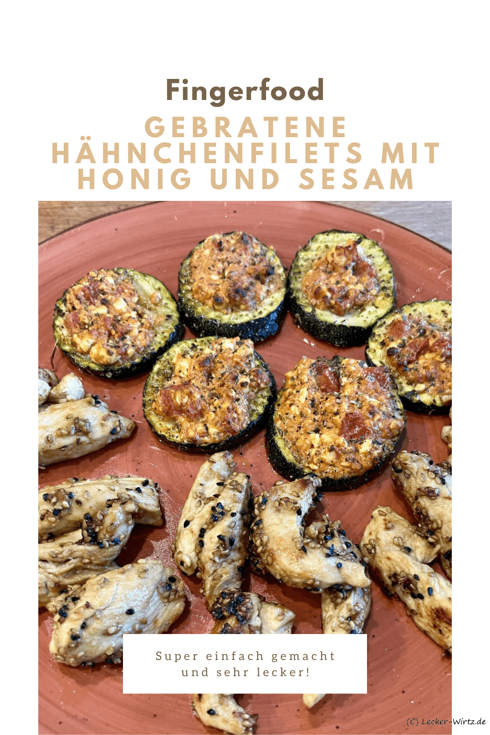 Gebratene Hähnchenfilets mit Honig und Sesam