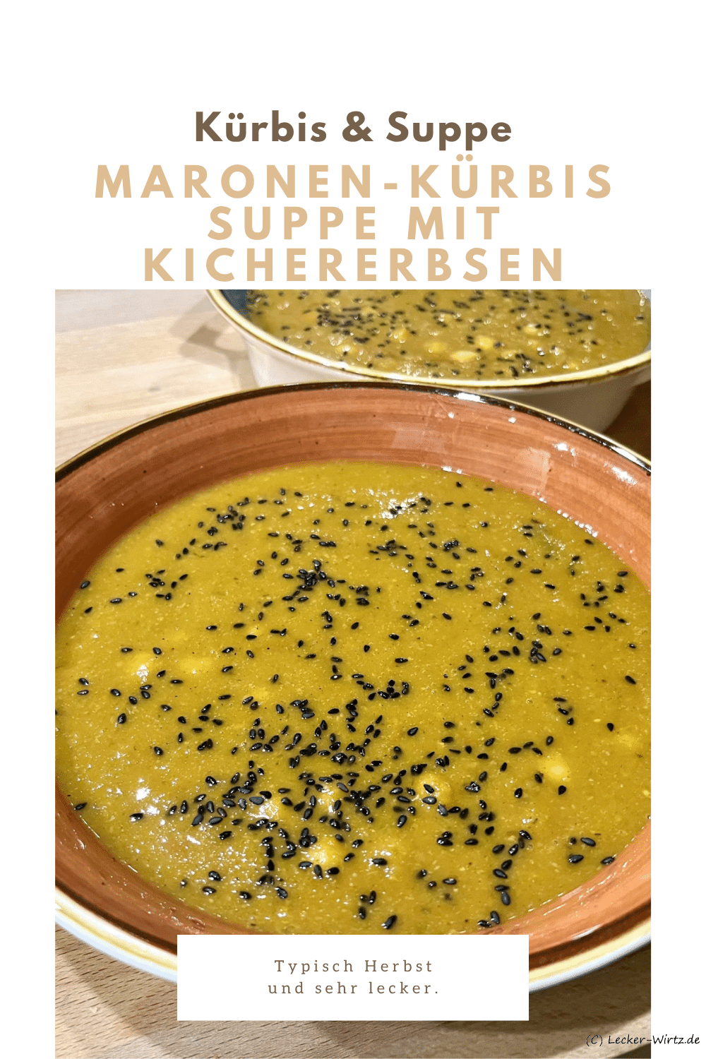 Maronen-Kürbis Suppe mit Kichererbsen