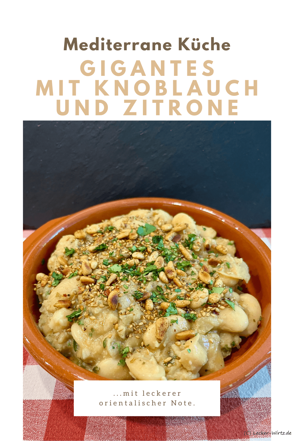 Gigantes mit Knoblauch und Zitrone